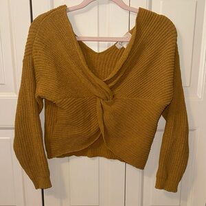 Jessica Simpson Mustard Off-the-Shoulder Sweater